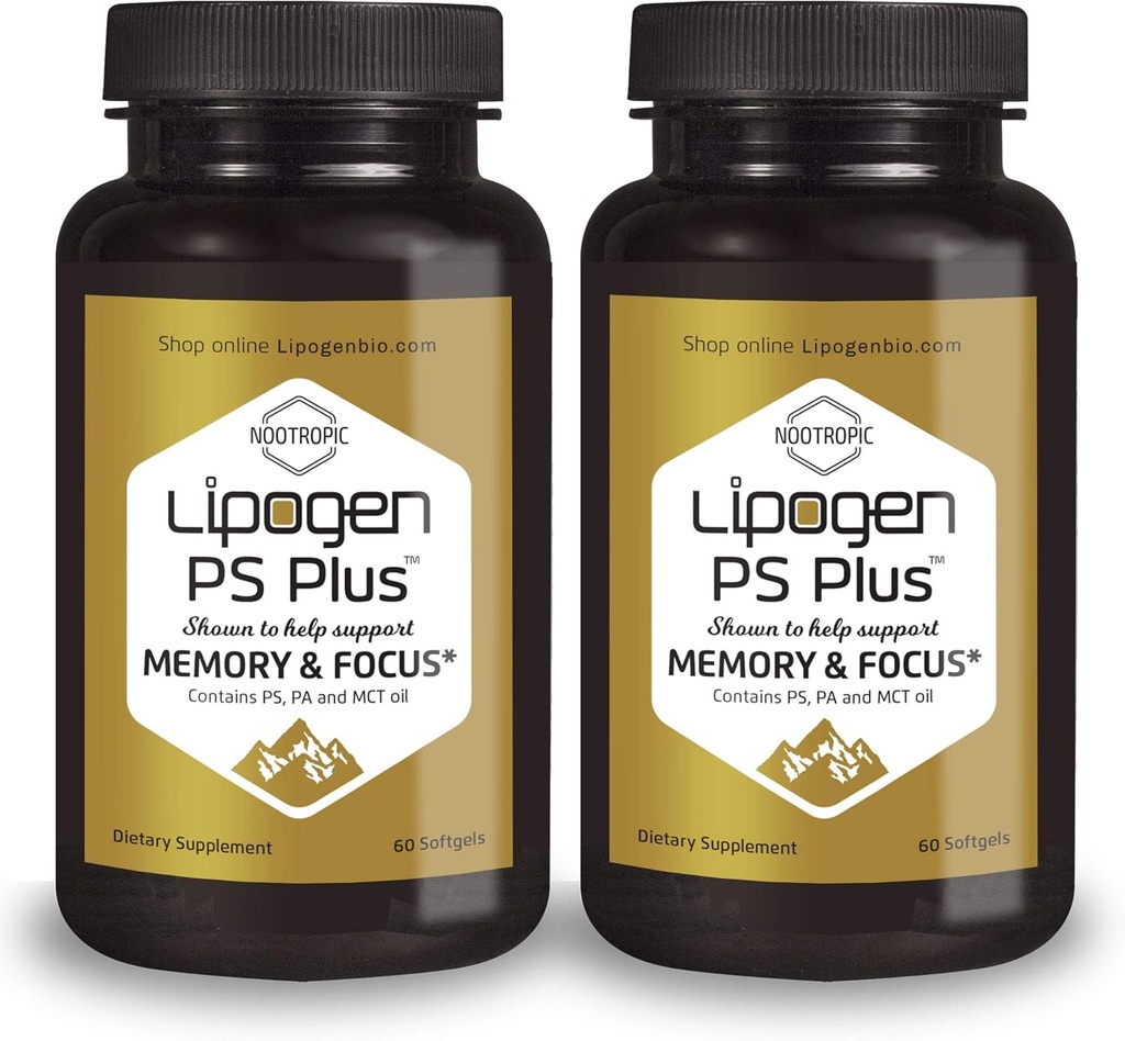 PS Plus Senior Supplements für Memory & Focus. Phosphatidylserine Support Brain Function 2-Months Supply. (120 Softgels)