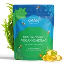 Calgee Vegan Omega 3-450mg DHA & EPA Fettsäuren - Nachhaltiges Algenöl - Pflanzenbasierte Fischöl Alternative - Carrageenan-Free Softgels (60 Ct)