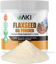 AKI Flaxseed Oil Powder - Verpackt mit essentiellen Nährstoffen wie Omega-3 Fettsäuren, Fiber, & Lignane - Frei von künstlichen Additiven, Hergestellt mit idealen Qualitätskomponenten (5.30oz/150g)