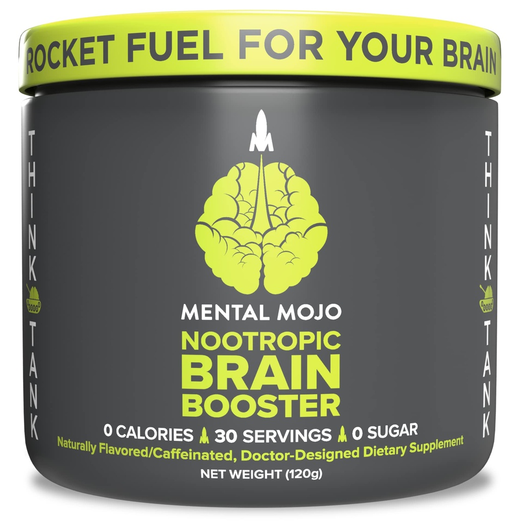 Nootropic Brain Booster (30 Servierungen) Nootropic Drink Mix & Brain Supplement - Unterstützt Energie, Fokus & Speicher - Zero Calories, Sugar Free - Kiwi Erdbeere