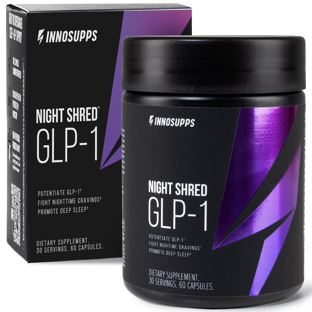 InnoSupps Night ShredTM GLP-1.00 Nighttime Metabolic + Sleep Support*.Akkermansia + Ashwagandha 60 Capsules.