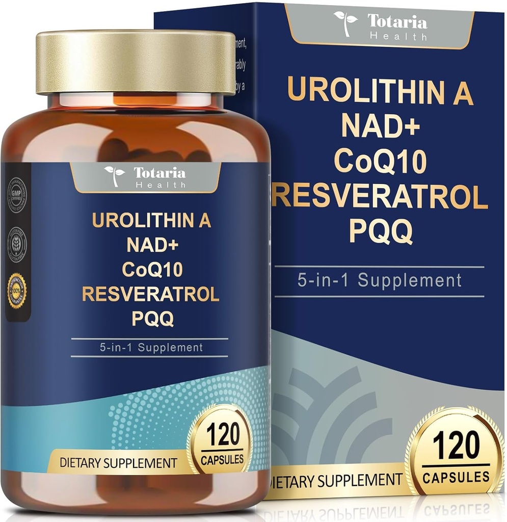 Totaria Urolithin A Supplement 1000 mg mit NAD+, CoQ10, Resveratrol