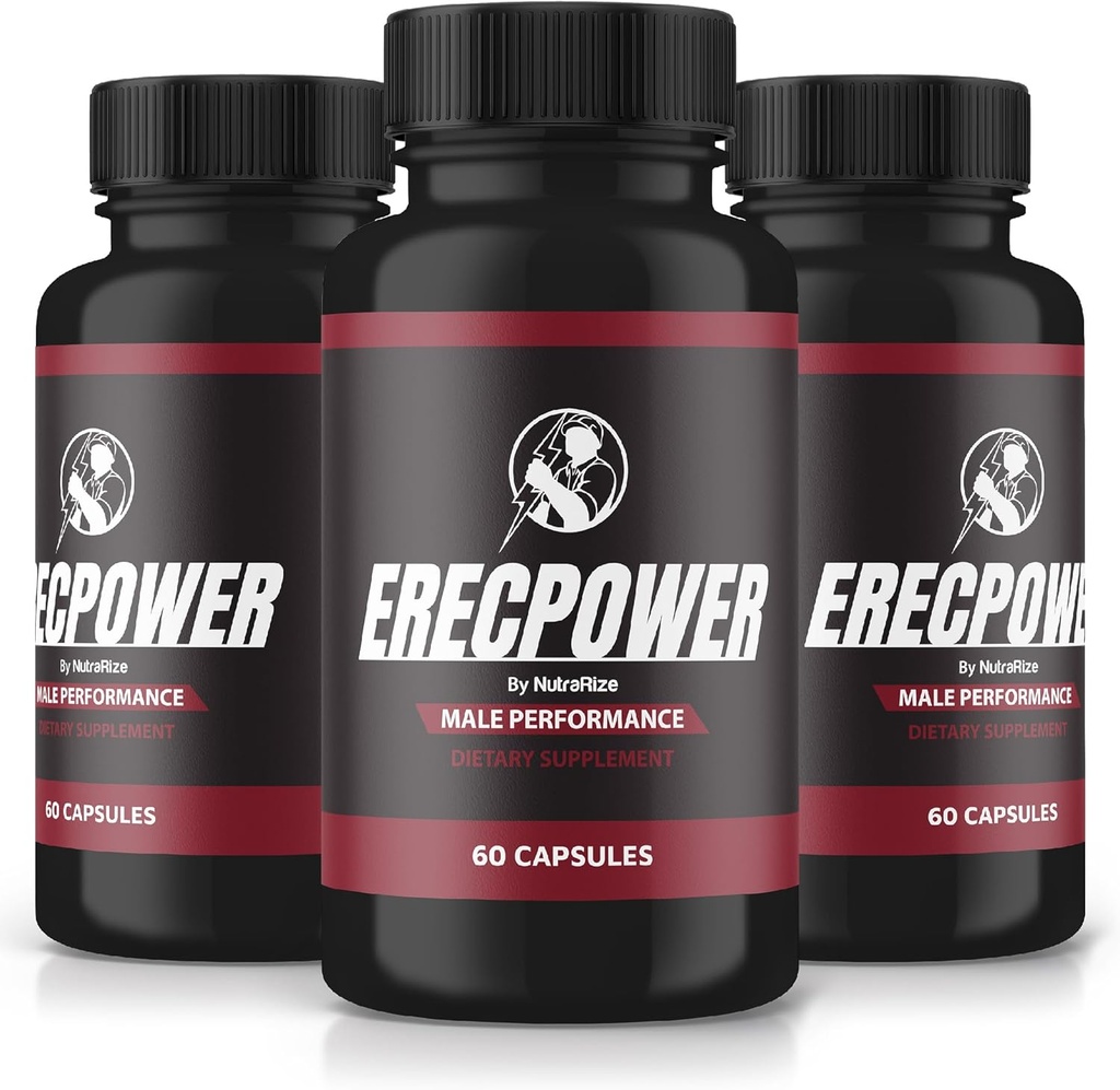 (3 Pack) ErecPower für Männer, offizielle ErecPower Pillen, Alle natürlichen männlichen Ergänzung, Kapsel zu erhöhen Energie und allgemeine Gesundheit, Erec Power Unterstützung für Spitzenleistung, Vitamin, Review (180 Kapseln)