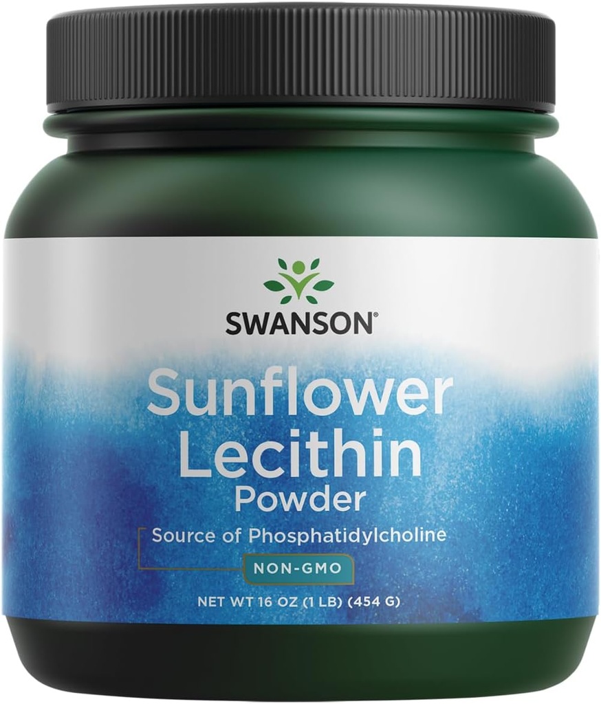 Swanson Sunflower Lecithin Brain Health Nervous System Support Non-GMO Soy-Free Vegetarian 16 oz (1lb) 454 Gramm Pulver