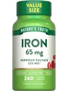 Natur Wahrheit Eisen Tabletten 65mg | 240 Count | 325mg Eisensulfat | Vegan, Non-GMO & Gluten Kostenlose Ergänzung