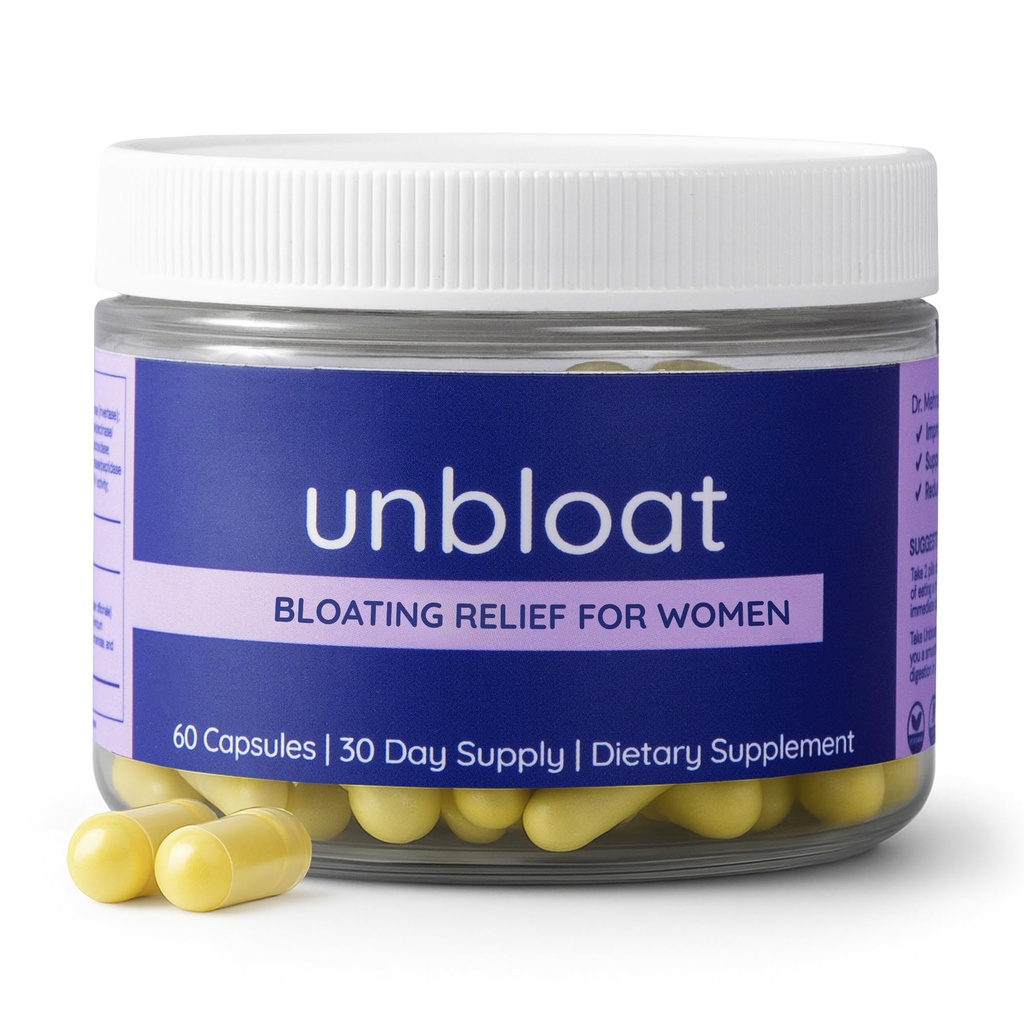 Anti-Bloat Pillen für Frauen - Bloating Relief für Frauen & Verdauungsunterstützung Ergänzung - Verbessert Gut Gesundheit - Keine Bloat Formel mit Präbiotika & Probiotika - Entlüftende Ergänzungen - 60 Zähler