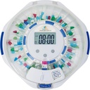 SenyerKare 28 jours distributeur automatique de pilules avec alarme et soins Alzheimer, organisateur de médicaments avec affichage LCD facile, son & lumière et les alertes clés pour les médicaments, vitamines, suppléments, lis clair
