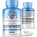 S-Acetyl L-Glutathion 300mg – 60 säurebeständige Kapseln, hohe Bioverfügbarkeit S Acetyl Glutathione Ergänzungen für Leber- und Hautgesundheit, Supplement Antioxidantien-Unterstützungskapseln
