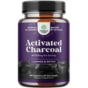 Natures Craft Activated Charcoal Pills Detox & Cleanse - Purifiant Capsules de noix de coco avec 1200 mg par portion pour le soulagement du ballonnement - Supplément actif detox pour la santé du corps et des intestins -180 Compte