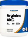 Nutricost Arginin AKG Pulver 300 Gramm (AAKG) - 3G pro Servieren & 100 Servieren - Pure Arginine Alpha Ketoglutarat