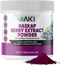 AKI Haskap Poudre d'extrait de baies - Riche en antioxydants, vitamine-C et polyphénols - Extrait de baies séchées de qualité - Pas d'aromatisants artificiels et colorant - augmente le niveau d'énergie (5.30Oz/150g)