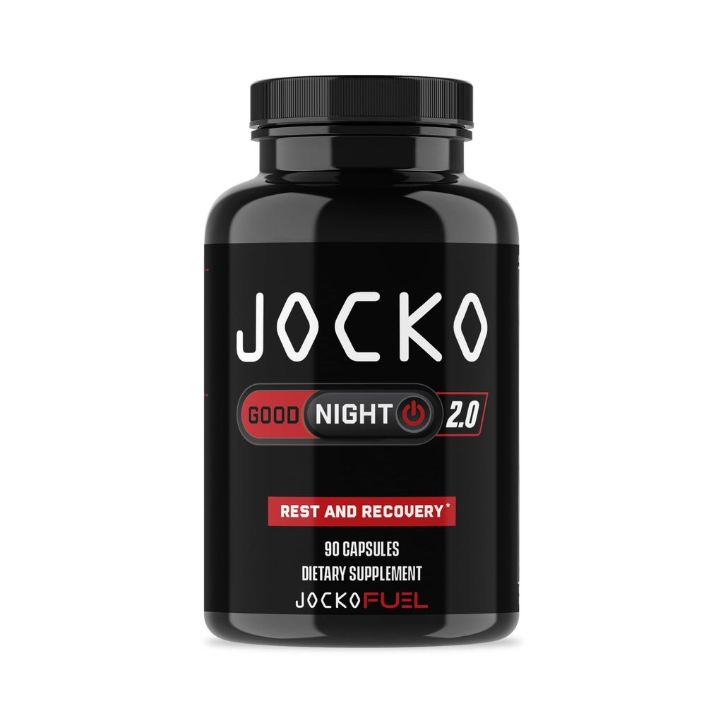 Jocko Carburant Bonne nuit aide naturelle au sommeil pour les adultes - Pilules de couchage pour le repos et la récupération, non-Habit formant avec extrait de cerise de tart, L-Theanine, lavande, et baume de citron (90 capsules) Emballage Mai Vary