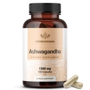 HERBAMAMA Ashwagandha Capsules - 1500mg Pure Ashwagandha Root Focus Supplement - Vegan, Non-GMO Mood & Calm Support Supplement für Erwachsene, 100 Caps
