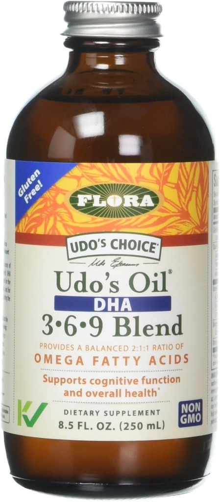 Triple mélange d'huile Omega 3-6-9 DHA, 8,5 oz - sans OGM et sans gluten