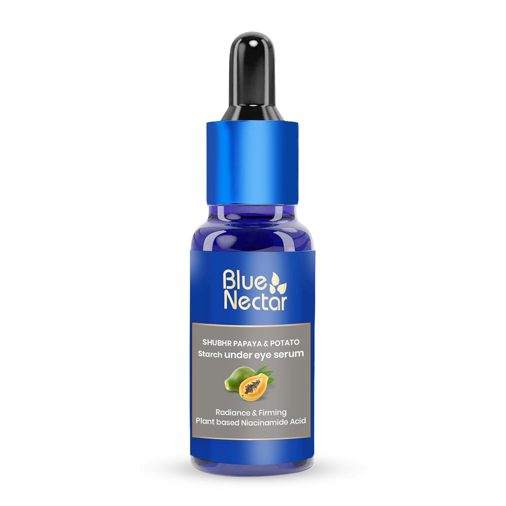 Blue Nectar Under Eye Serum mit pflanzenbasiertem Niacinamid von Potato Starch & Papaya | Dark Circles Serum mit Advance Skin Firming Formel für Augen Puffiness (17 Kräuter, 1Fl OZ)