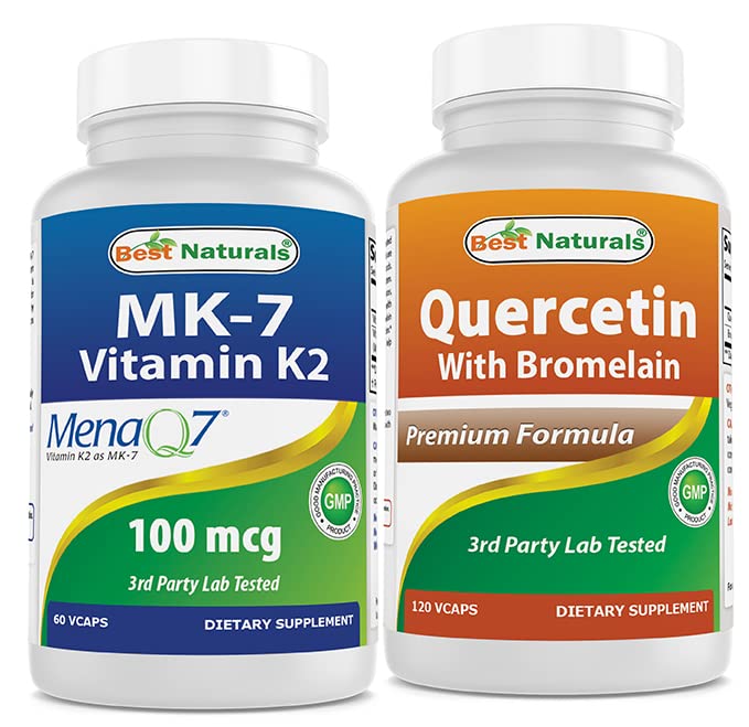 Meilleurs Naturals MK-7 100 mcg & Quercetin avec Bromelain