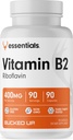 Vitamin B2 400mg Kapseln, Essentials (90 Portionen)