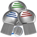 Lice Comb - (Pack von 3) Kopf-Lice-Behandlung, die individuell verpackt professionelle Edelstahl-Louse und Nit-Combs entfernt Eier mit abgerundeten Tipps für Komfort