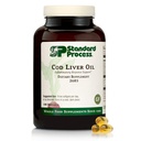 Standard Process Cod Liver Oil - Aids Gesunde Haut & Augen mit Omega-3 Fettsäuren & Vitamine A und D - Knochen & Zahn Gesundheit Unterstützung - Glutenfrei, Non-Dairy & Non-Soy - 180 Softgels (60 Servietten)