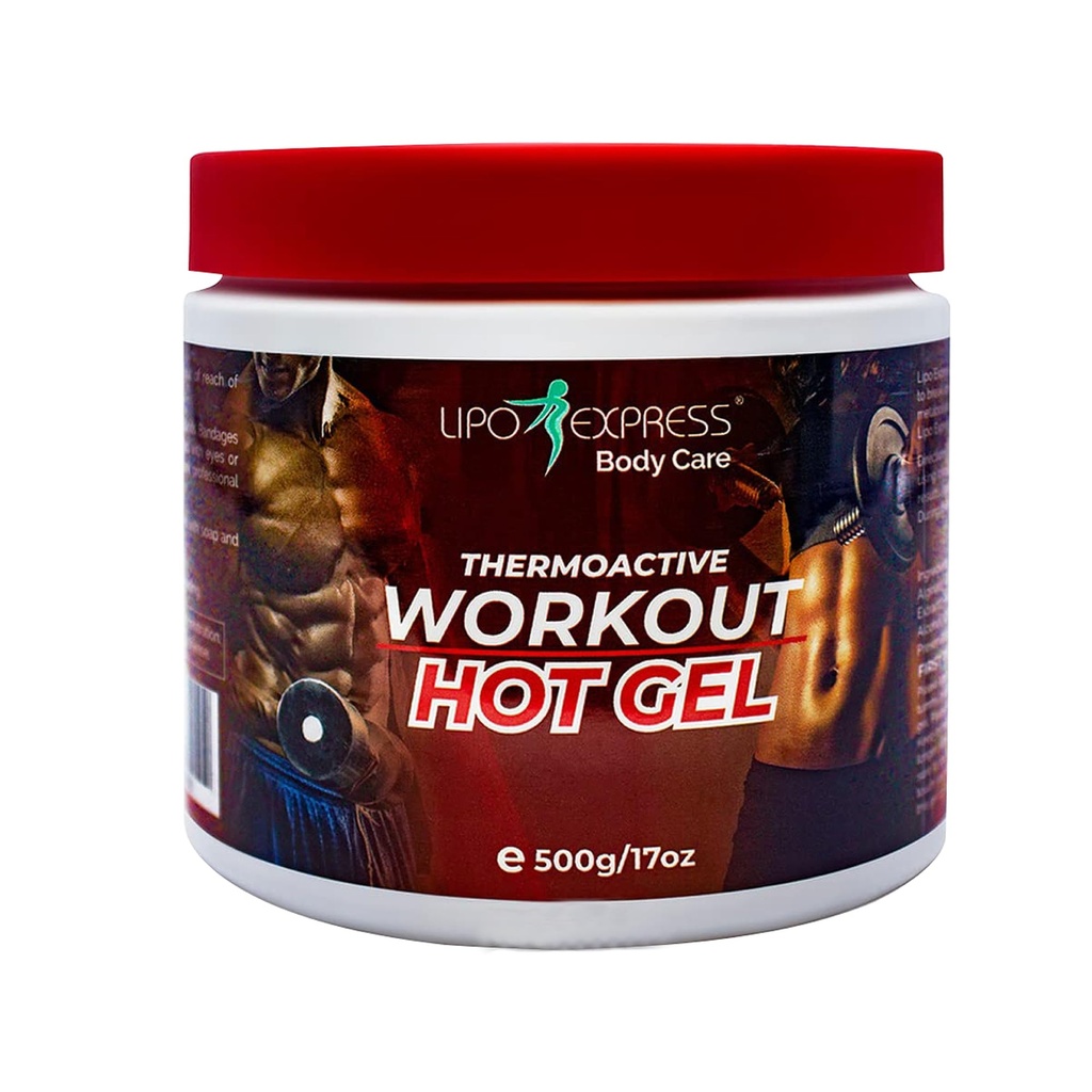Workout Enhancing Fat Burning Hot Gel von LipoExpress 17 Oz - Beste Hot-Gel Cream. Perfekt für Workouts und Slimming. Thermoactive Hot Gel - Auch für Muskelentspannung und Massage
