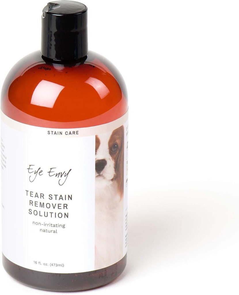 Eye Envy Tear Stain Remover Lösung für Hunde. 100% natürlich, sicher. behandelt die Ursache von Stains. Empfohlen von AKC Breeders, Vets, Handlers, Groomers. Enthält kolloidales Silber. 16 Unzen. Made in USA