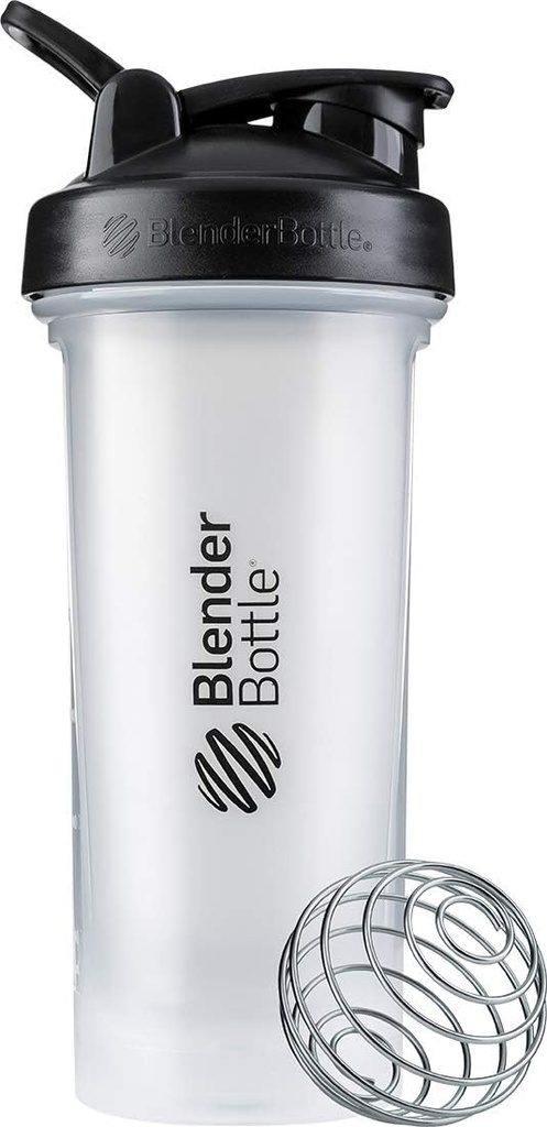 BlenderBottle Classic V2 Shaker Bottle Perfekt für Protein Shakes und Pre Workout, 28-Ounce, Klar/Schwarz