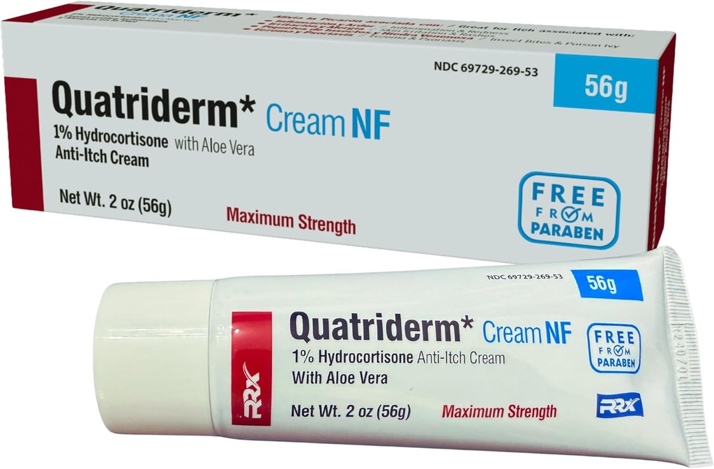 NF Extra Strength 1% Hydrocortisone, avec Aloe Vera, sans parabène, crème anti-démangeaison, peau Rash, utilisé pour différents états de peau - Contient 2 oz Tube