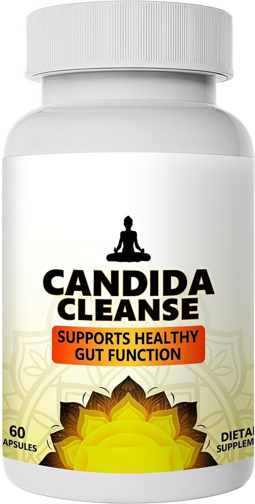 Candida Cleanse - Gut & Colon Support - 60 Kapseln - Natürliche Kräuterformel für Herren & Frauen - Intestinal Detox & Anti Yeast Support mit Oregano Blatt, Wormwood, Black Walnut, Caprylic Acid