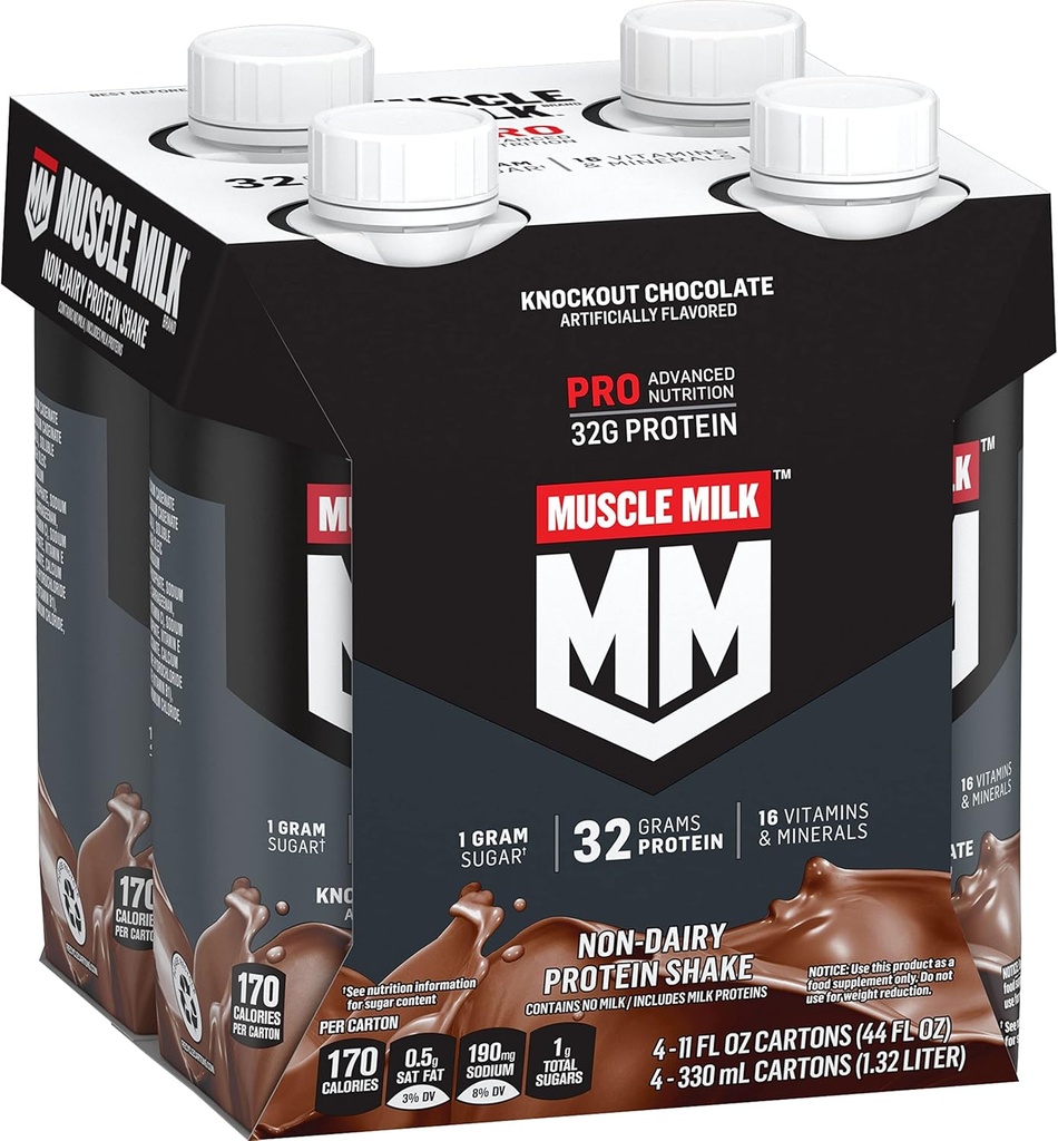 Muscle Milk Pro Series Protein Shake, Knockout Schokolade, 4 Zähler