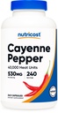 Nutricost Cayenne Pfeffer 530mg, 240 Kapseln - 40.000 Heat Units, Glutenfrei, Non-GMO