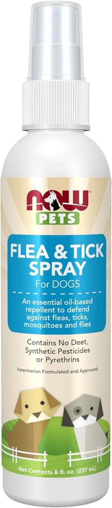 MAINTENANT Santé des animaux de compagnie, pulvérisation pour chiens, huile essentielle à base, sans Deet, 8-Ounce