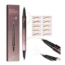 2-in-1 Curved Eyebrow Pen und Eyeliner mit 10Pcs Brow Stencils, Microblading Eyebrow Pencil mit 4 Gabel-Tip und gebogenen Precise Tip, Wasserdicht und lang anhaltende Augenbrauen Stifte für Damen, leichte Blond