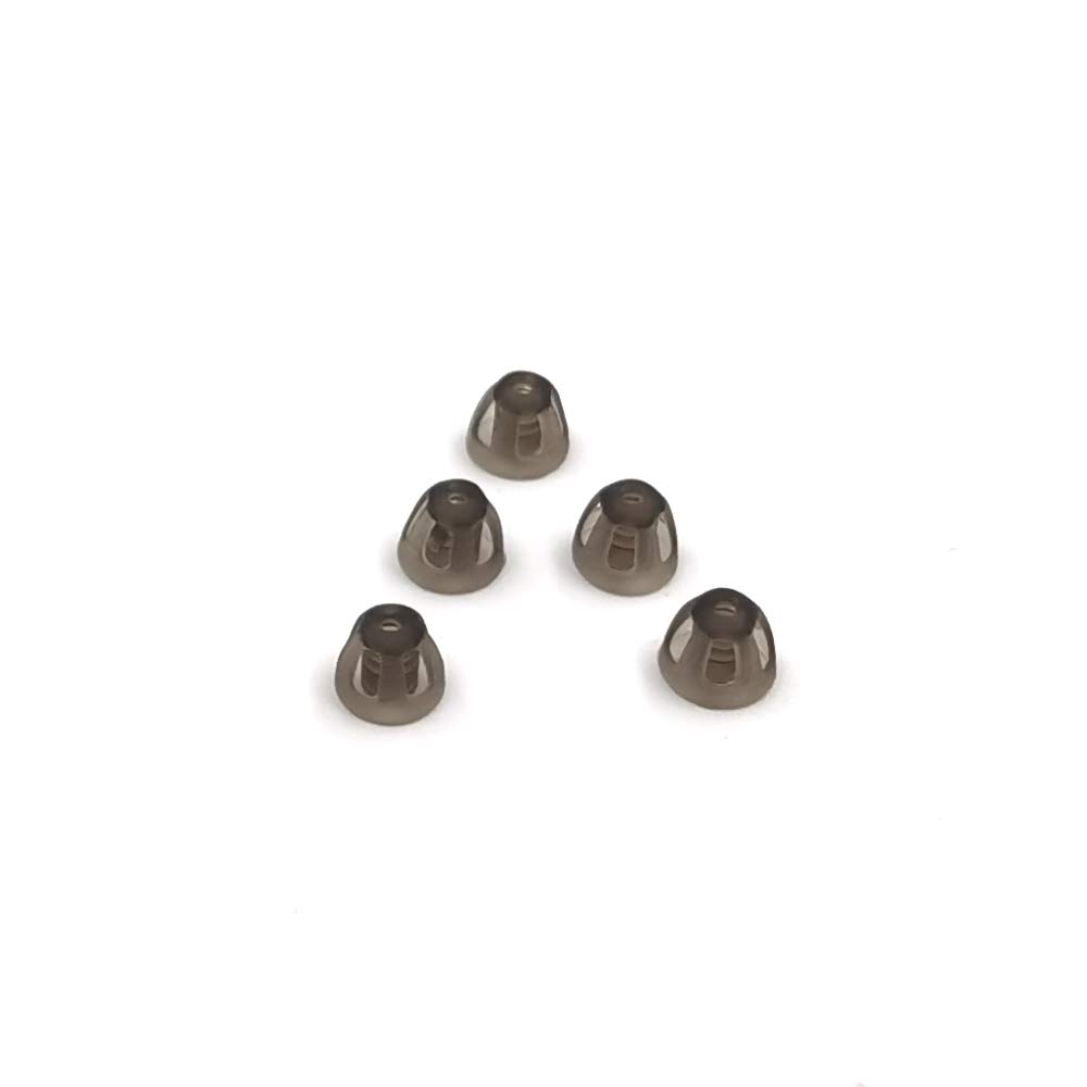 Aid auditif Domes Smoky Gray Conseils Pièces d'oreille confortables pour l'amplificateur de son BTE ouvert Kit PSAP invisible, sauf pour RIC 5mm (S * 5)