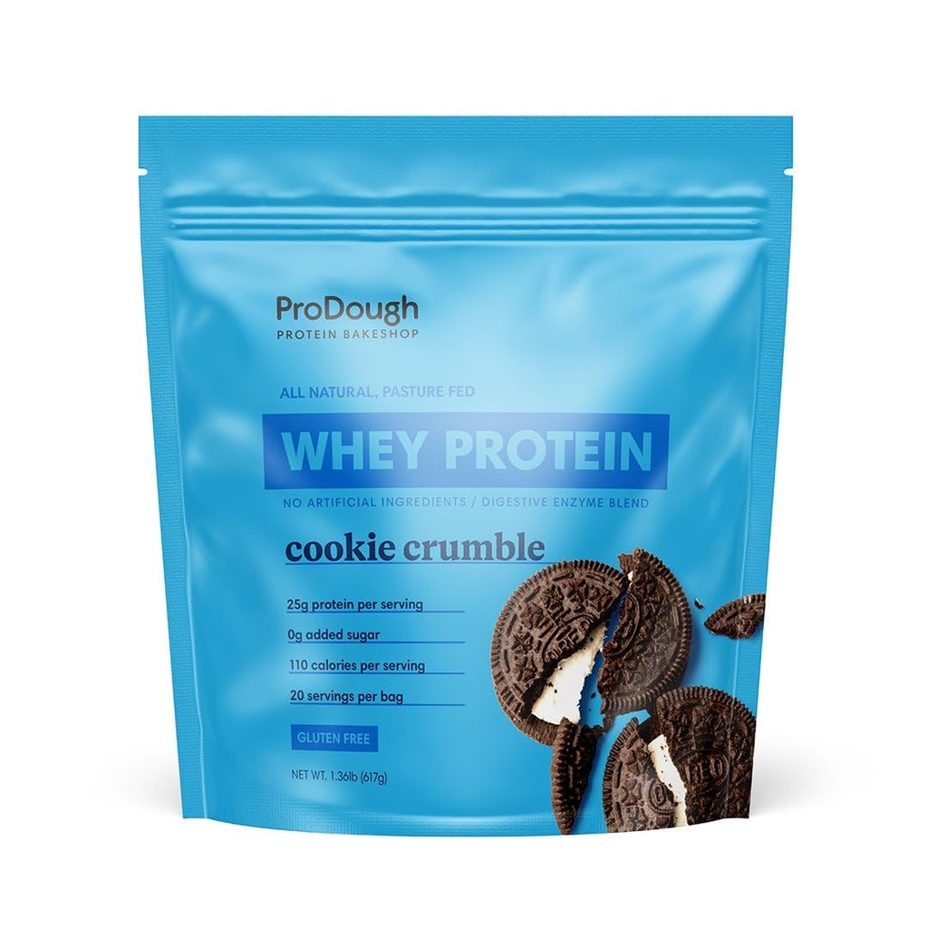 ProDough Gourmet Whey Isolate Hydrolisiertes Proteinpulver für Shake Mix- Easy Digest Enzyme Blend, 25g Protein pro Servierung, natürliche Inhaltsstoffe, Glutenfrei, Keto Friendly (Cookie Crumble)