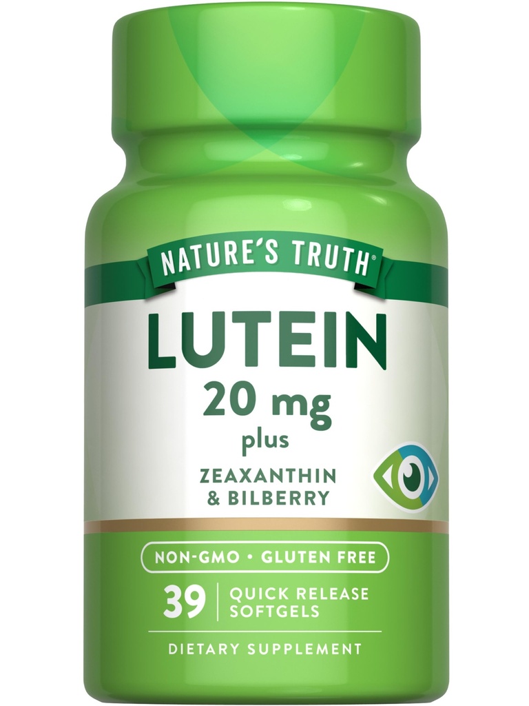 Natur Wahrheit Lutein und Zeaxanthin | 20 mg | 39 Softgels | mit Bilberry | Non-GMO & Gluten Kostenlose Ergänzung