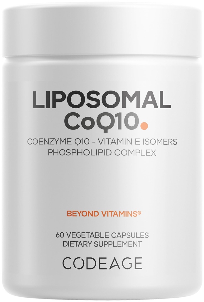 Codeage Liposomal CoQ10 Supplement - 125 mg Coenzym Q10 mit Vitamin E Isomers Tocopherols - 2-Monats-Versorgung - 1 Kapsel pro Servierung - Liposomale Lieferung - Vegan, Non-GMO, Gluten-Free - 60 Kapseln
