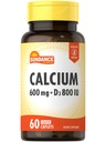 Sundance Calcium 600mg mit D3 | 60 Caplets | Vegetarisch, Non-GMO und glutenfreie Ergänzung