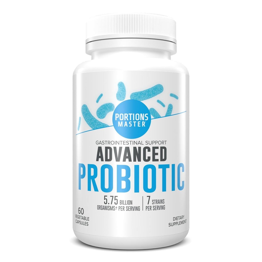 Portionen Master Probiotics 5.75 Billion CFU, Daily Probiotic und Organic Prebiotic Supplement für Gut Health, Verdauungsunterstützung und Immunbilanz, Non-GMO, Gluten-Free, Dairy-Free (60 Kapseln)