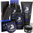 Bossman Complete Beard Kit – Men's Beard Oil Jelly, Fortifying Shower Conditioner, Balm, Mustache Wax & Comb – Bart Softener & Grooming Care – Herren Geschenkset (Royal Oud Scent)