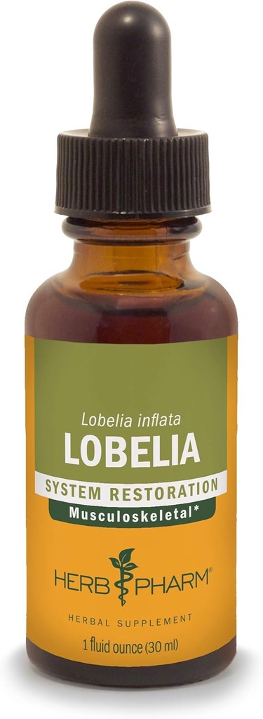 Extrait liquide de lobelia biologique certifié Herb Pharm pour le soutien du système musculo-squelettique - 1 once (DLOBEL01)