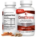 CinnaChroma Kapseln - Cinnamon Ergänzungen mit 10:1 Extrakt, Chrom, Vanadium, Selen, Vitamin D3 & K2 - Natürlicher Zuckerblocker - 30 Kapseln, 1 Monat Versorgung