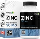 Erneuerte Wirkstoffe Zink-Ergänzungen 50MG pro Servieren - essentiell für Immungesundheit, starke Knochen & Förderung gesundes Haar, Nägel & Glowing Skin für täglichen Gebrauch - Made in Canada - 250 Tabletten