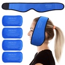 LotFancy Face Ice Pack Wrap für TMJ, Weisheit Teeth, mit 4 wiederverwendbaren Hot Cold Therapy Gel Packs, Schmerzen Relief für Kopf, Mund- und Gesichtschirurgie, Zahnimplantate, Blau