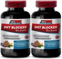 Vitamines capillaires de croissance sans biotine - DHT Blocker Formule de cheveux - Soutien santé de la croissance des cheveux - il shou wu pour cheveux gris, supplément d'isoflavones de soja, capsules de racine kudzu, dht Blocker - 2B 120 Cap