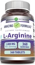 Erstaunliche Formeln L-Arginin Ergänzung | 1000 Mg Pro Servieren | Tabletten | Aminosäure Ergänzung für Frauen & Männer | Non-GMO | Gluten Free | Made in USA (360 Count)
