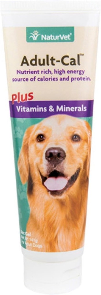 NaturVet Gel nutritionnel adulte-cal Plus vitamines et minéraux pour chiens, 5 oz Gel, Fabriqué aux États-Unis