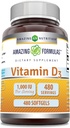 Erstaunliche Formeln Vitamin D3 Supplement | 1000 IU | 480 Softgels | Non-GMO | Gluten Free | Made in USA
