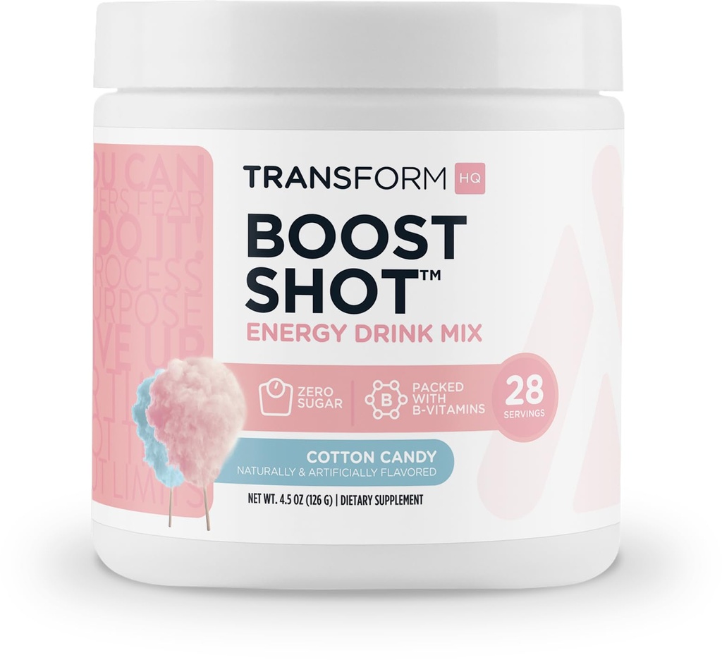 TransformHQ Boost Shot (28 Servierungen, Baumwolle Süßigkeiten) | Energie ohne den Crash - Glutenfrei, Non-GMO