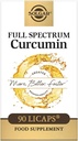 Solgar Full Spectrum Curcumin - 90 LiCaps - Überlegene Absorption - Gehirn, Gelenk- und Immungesundheit - Non-GMO, Vegan, Glutenfrei, Molkefrei - 90 Servierungen