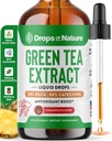 Grüner Tee 10:1 Extrakt 50% EGCG - Grüner Tee-Flüssigtropfen - Vegan, 4X Mehr Leistungsstarke als Pillen & Kapseln - 2oz Antioxidans & Immun-Ergänzung - Haut, Herz-Unterstützung, Gehirngesundheit & Gedächtnis-Boost